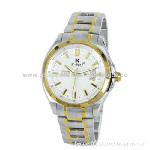 Stainless Steel Movement Quartz Watch for Men with RoHS and CE Marks, Double Calendar